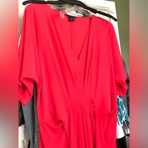 Gorgeous MODA International aka Victoria’s Secret Coral Red Raglan Sleeve Dress